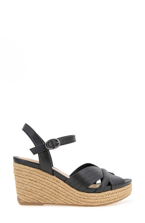 Reaction Kenneth Cole Comi Espadrille Wedge Sandal In Black