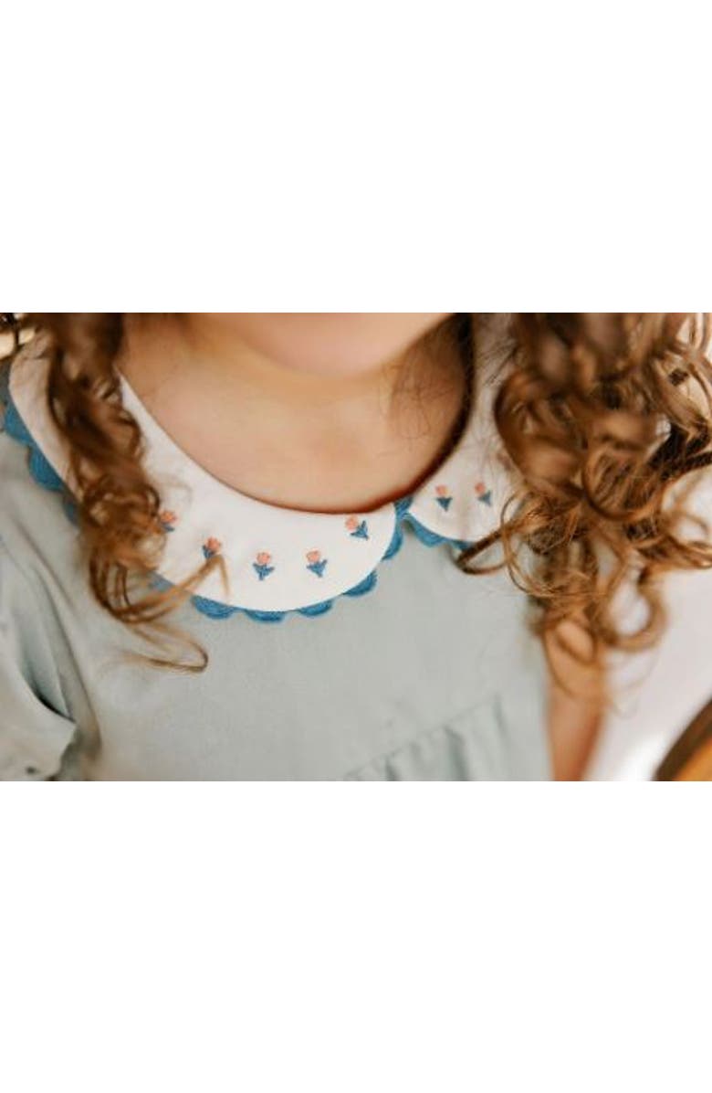 Ely's & Co. Looms Wave Collection - Tulip Collar 3/4 Dress for Little Kids, Alternate, color, Blue