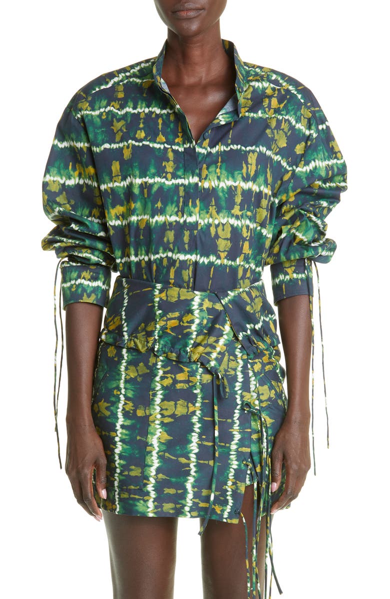 altuzarra green tie dye dress Nerissa Cowl Neck Maxi Dress