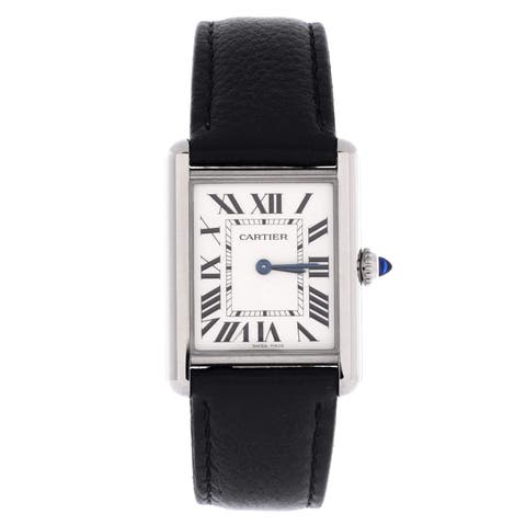 Must de Cartier Tank Quartz Watch Stainless Steel and Leather 25