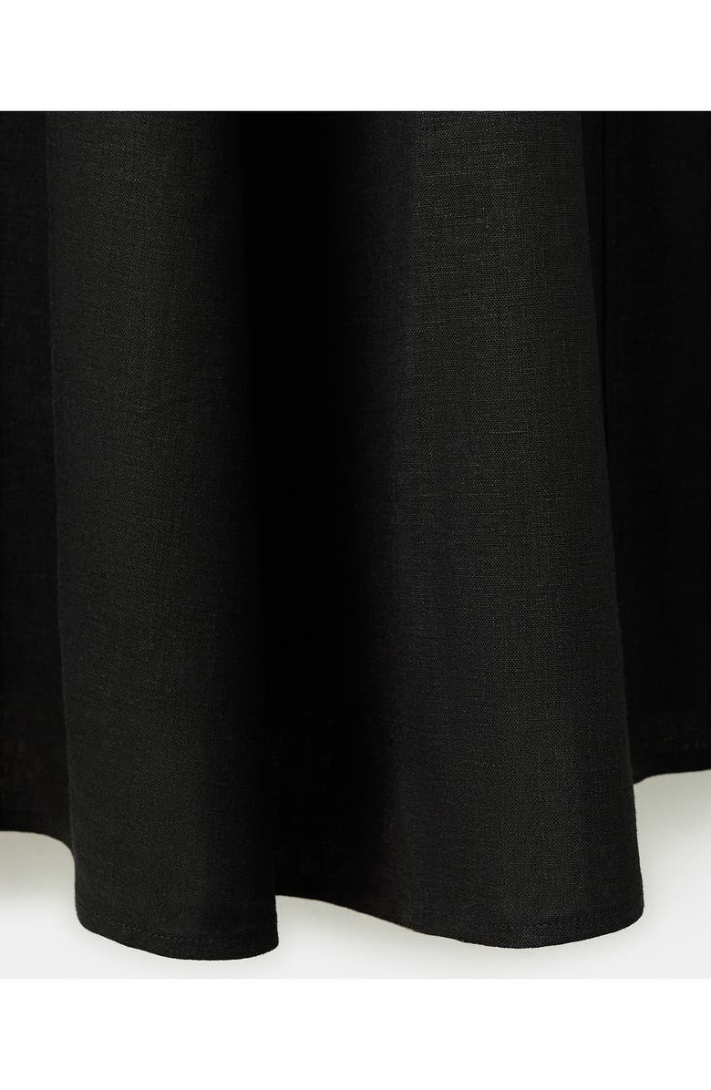 MANGO Sleeveless Linen Blend Midi Dress, Alternate, color, Black