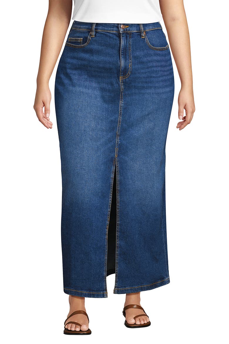 Plus Size Soft Denim Maxi Skirt, Main, color, Indigo Tide Blue