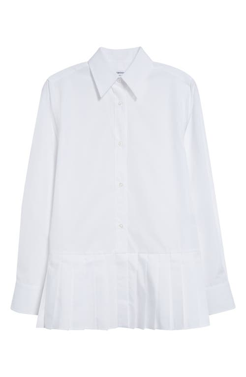 Thom Browne Pleated Cotton Button-up Shirt In White