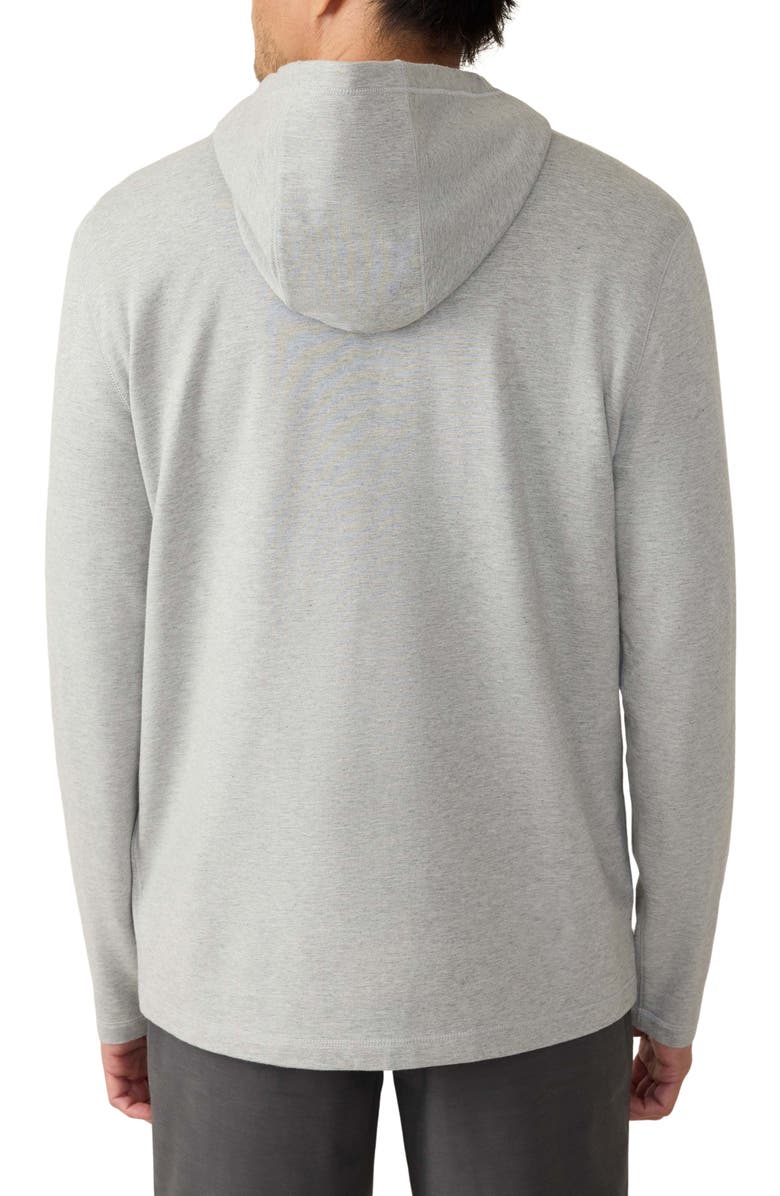 Faherty Movement Quarter Zip Hoodie, Alternate, color, Rock Grey Feeder