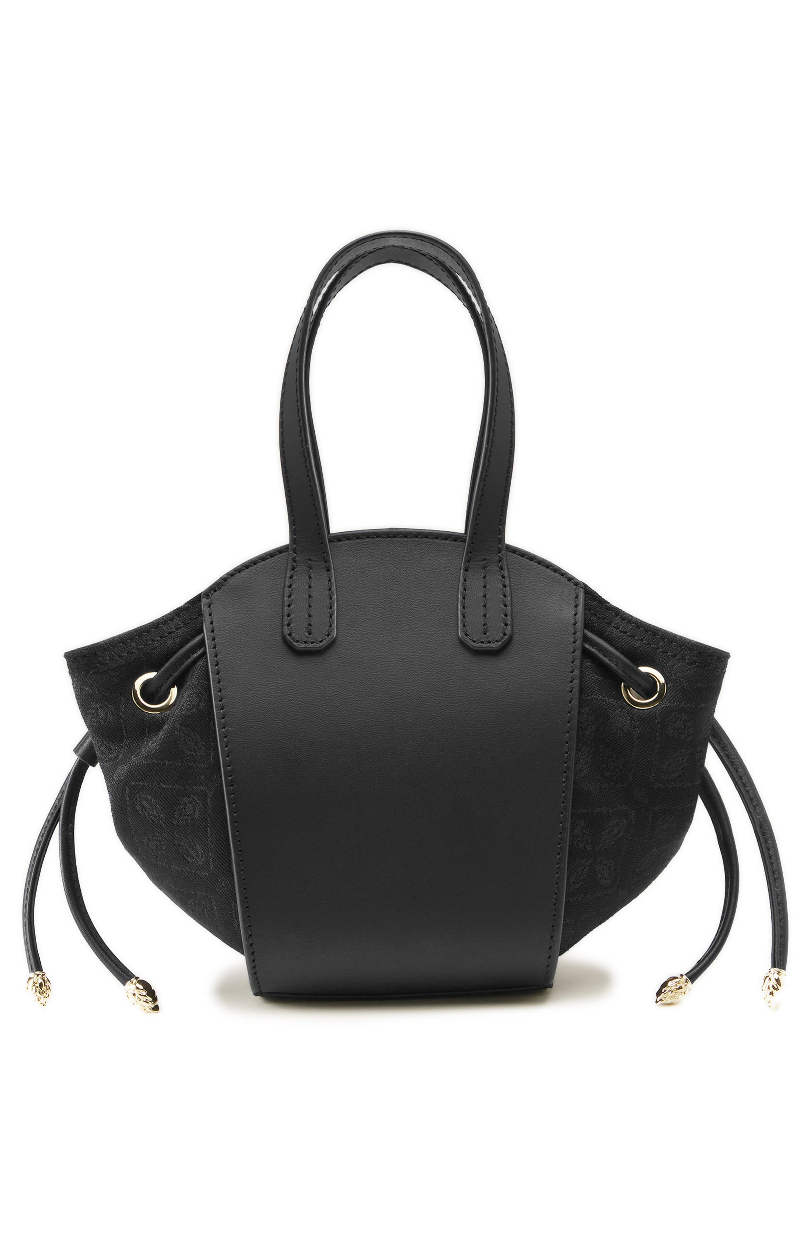 Helen Kaminski Piaf Leather Mini Tote Bag, Alternate, color, Jacquard Black/ Black