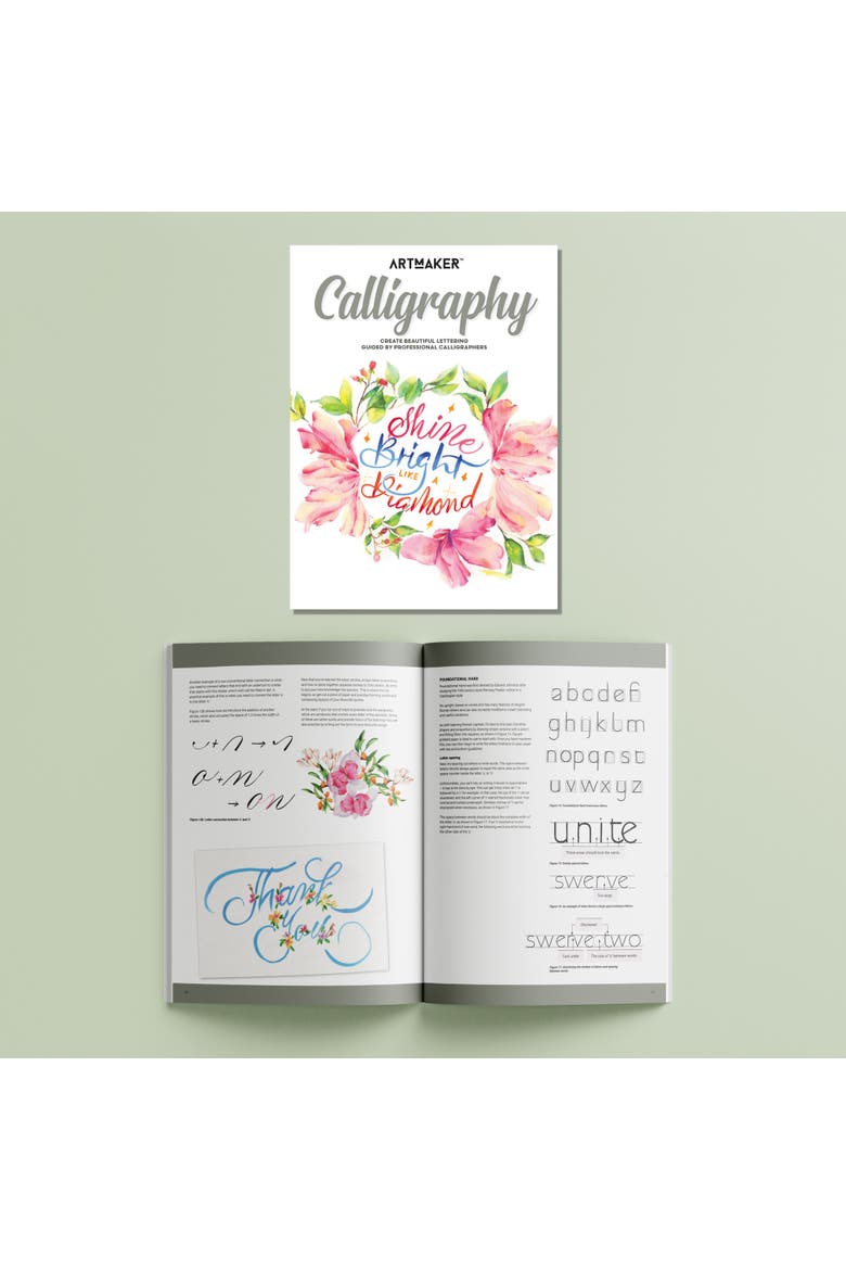 Calligraphy, Complete Starter Kit, Pocket Studio, Instruction Book, Alternate, color, Multicolored