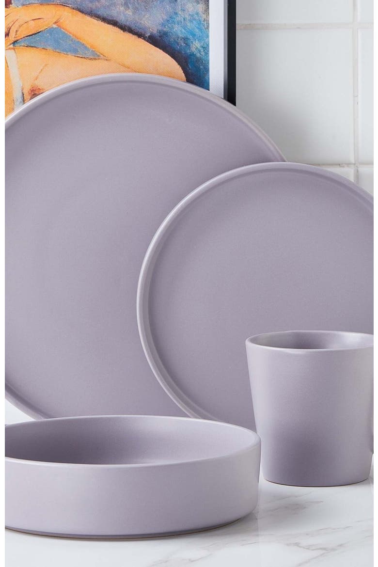 Cleo Stoneware 16-Piece Dinnerware Set, Alternate, color, Light Gray