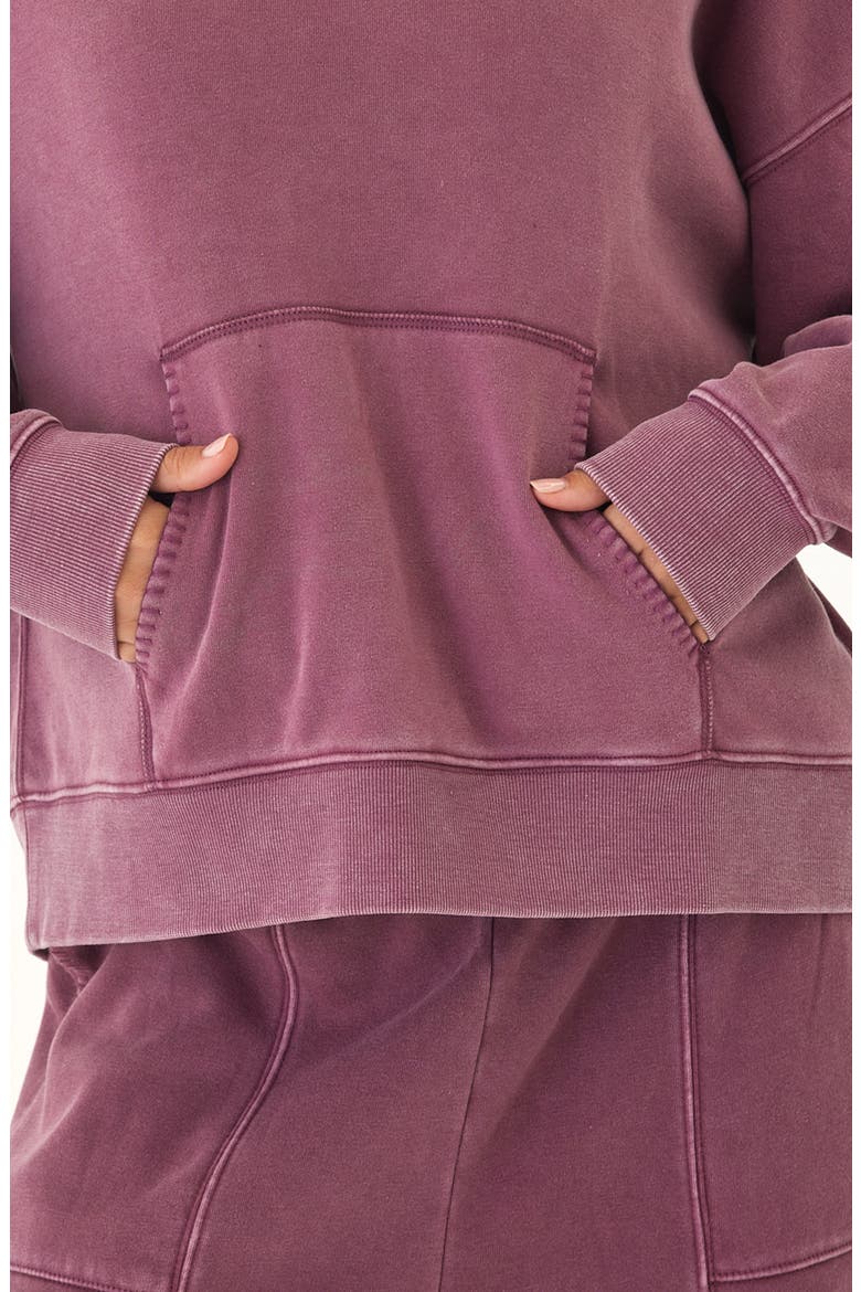 Marcellina Mineral Wash French Terry Hoodie, Alternate, color, ULTRA MAROON
