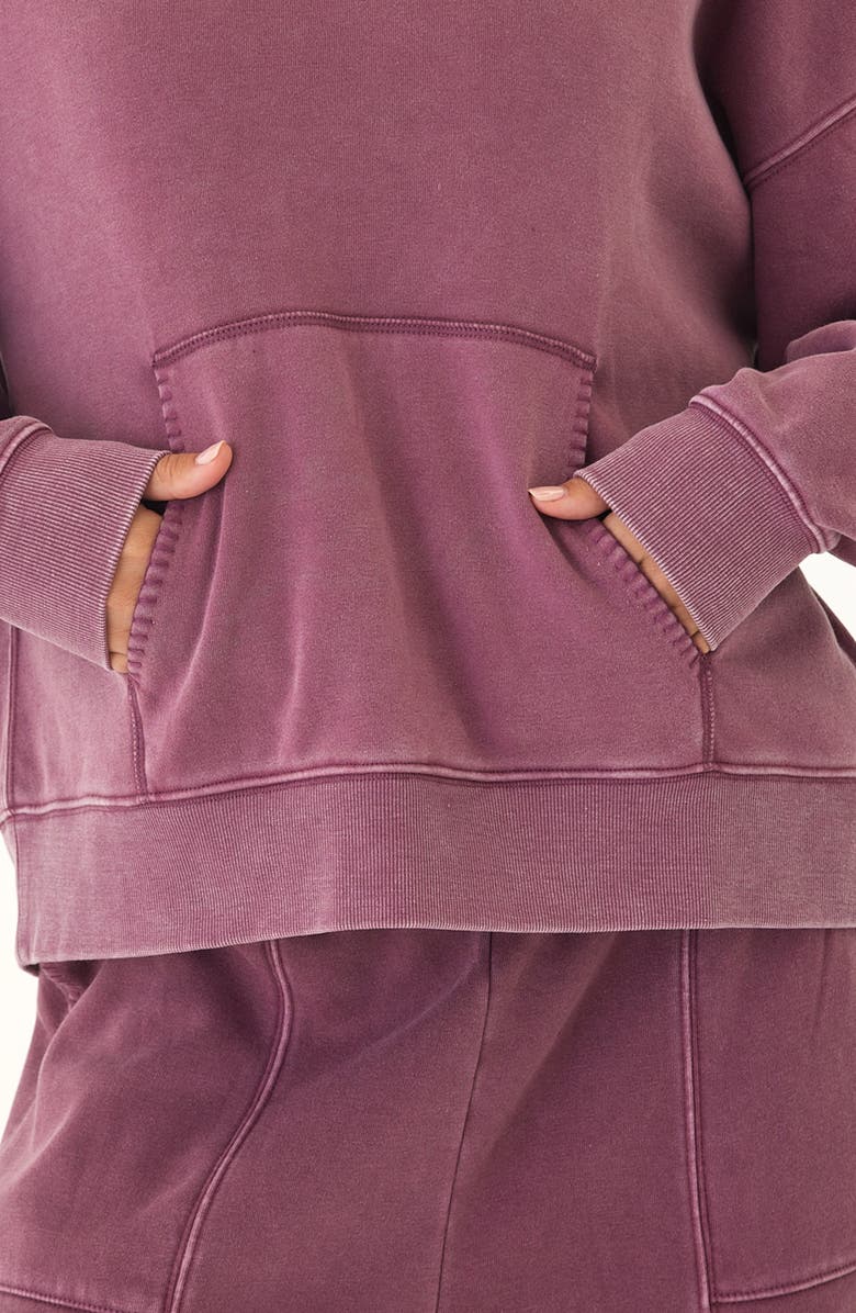 Threads 4 Thought Marcellina Mineral Wash French Terry Hoodie, Alternate, color, Ultra Maroon