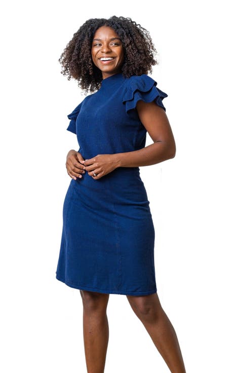 Women's Flutter Sleeve Sweater Dress