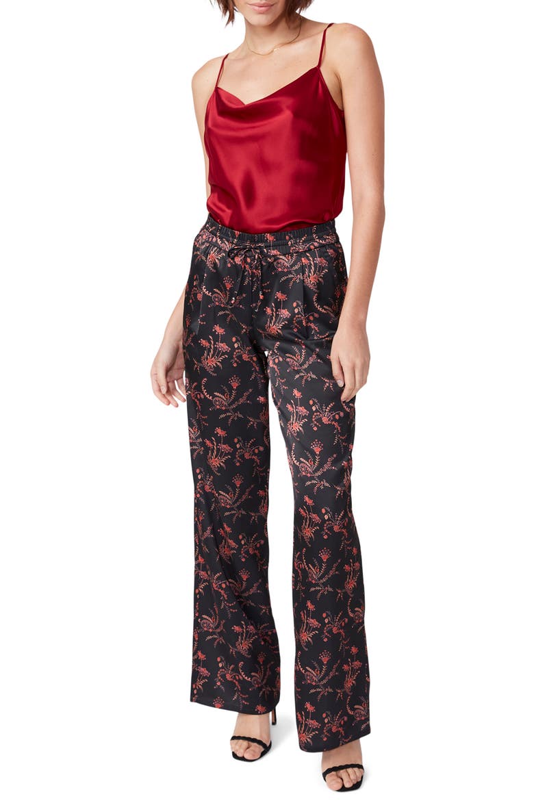 Giovanna Cowl Neck Silk Bodysuit, Alternate, color, DEEP GARNET