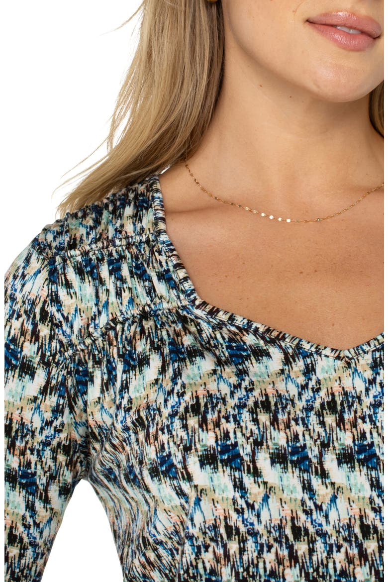 Abstract Print Jersey Top, Alternate, color, BLUE MULTI TEXTRE