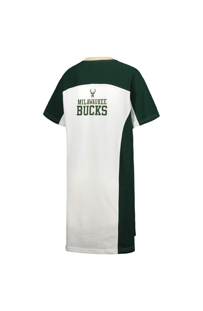 G-III 4HER BY CARL BANKS Women's G-III 4Her by Carl Banks White Milwaukee Bucks Free Throw T-Shirt Dress, Alternate, color, 