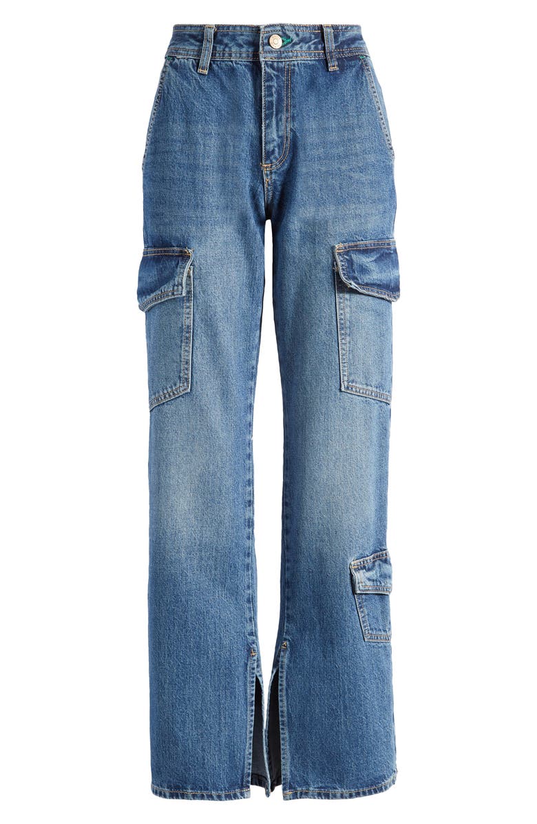 River Island Mason Wide Leg Cargo Jeans, Alternate, color, 