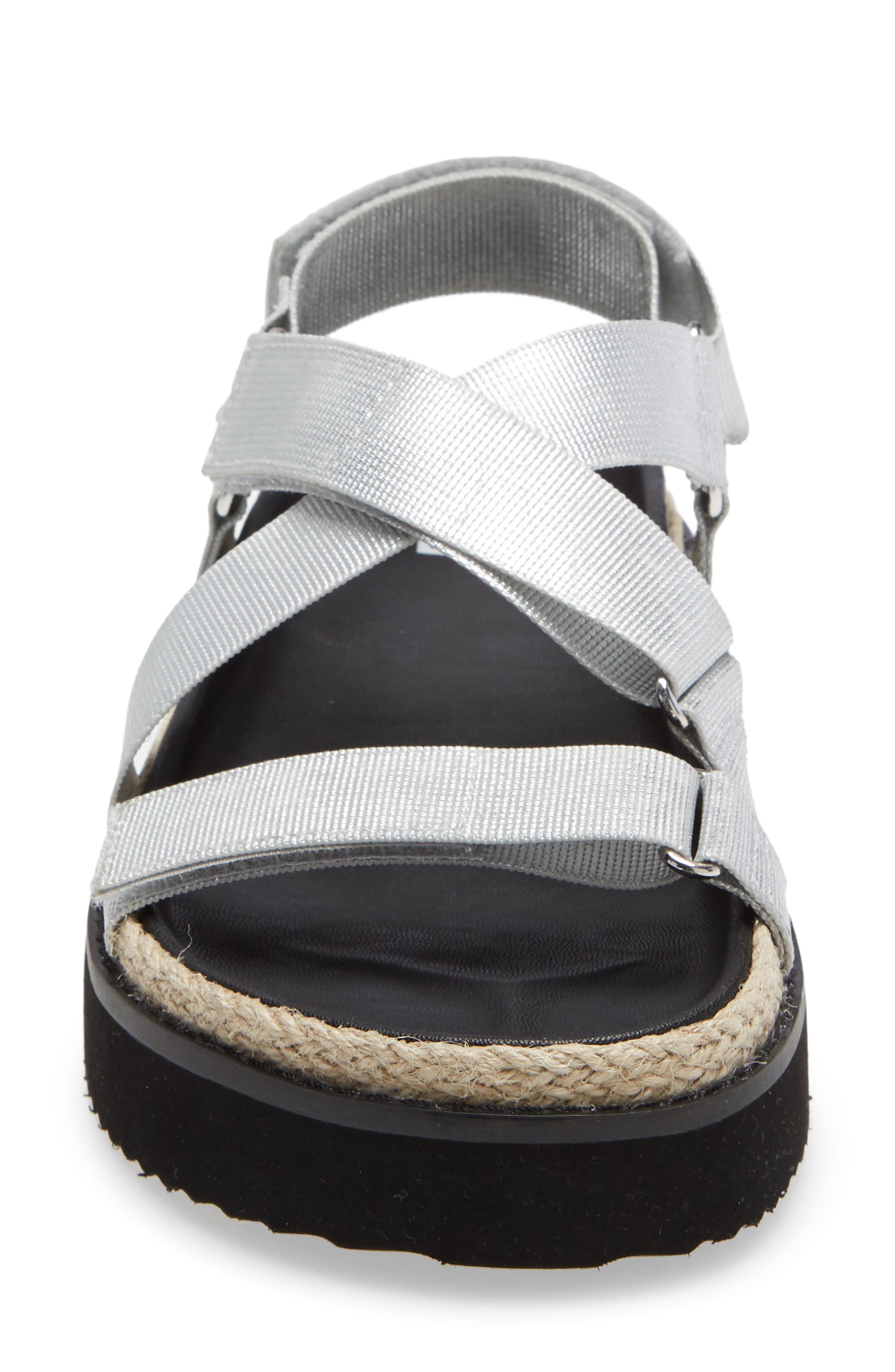 Gage Platform Sandal, Alternate, color, SILVER FABRIC