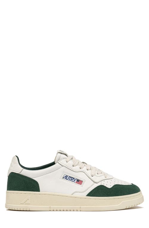 Autry Leather And Suede Sneakers With Washed Finish In Brown