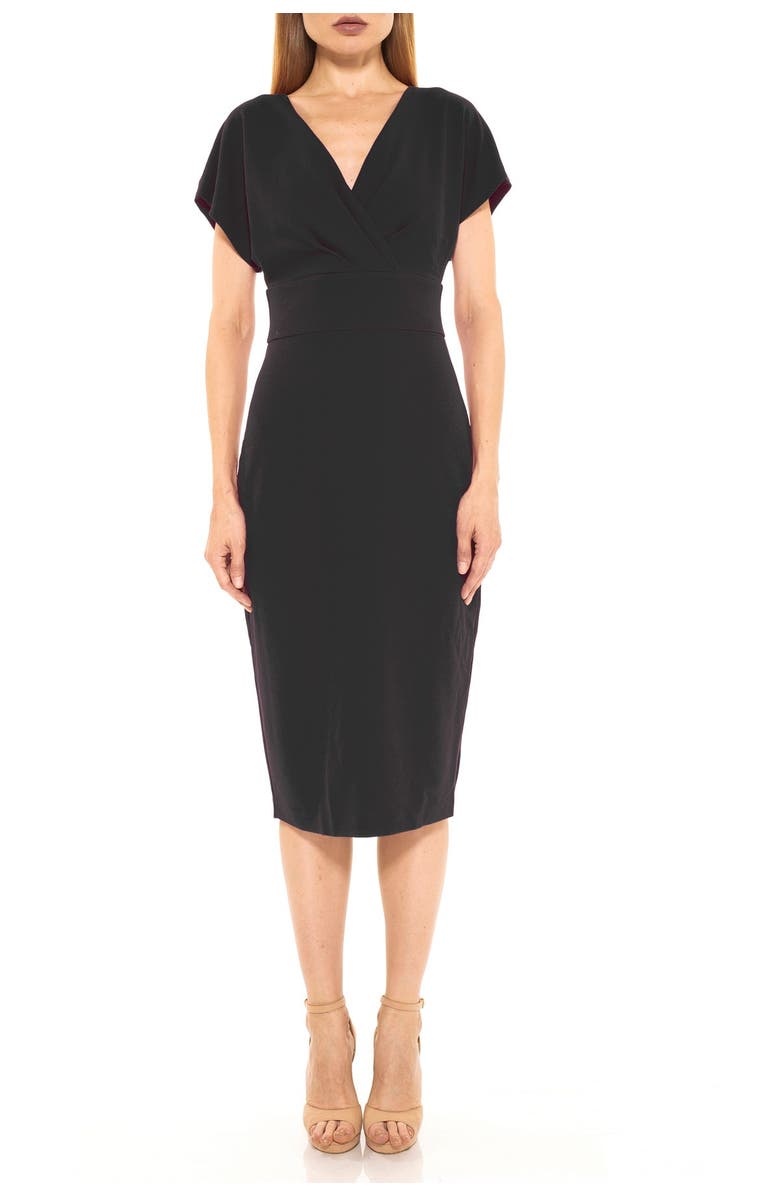 Alexia Admor Naomi Drape Sheath Dress, Main, color, Black