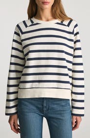 Mavi Jeans Stripe Raglan Cotton Sweatshirt