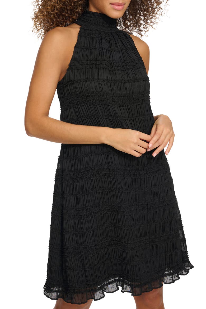 Shirred Sheath Dress, Alternate, color, BLACK