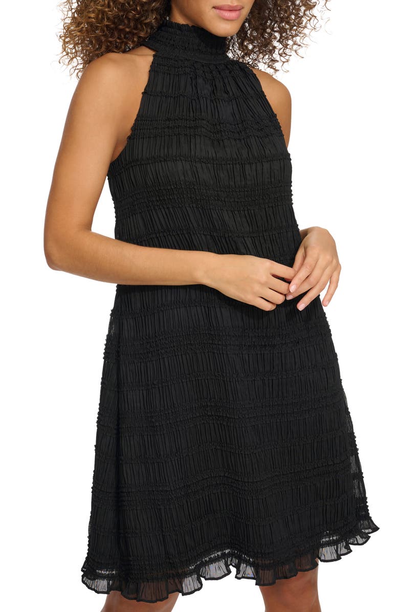 Kensie Shirred Sheath Dress, Alternate, color, Black