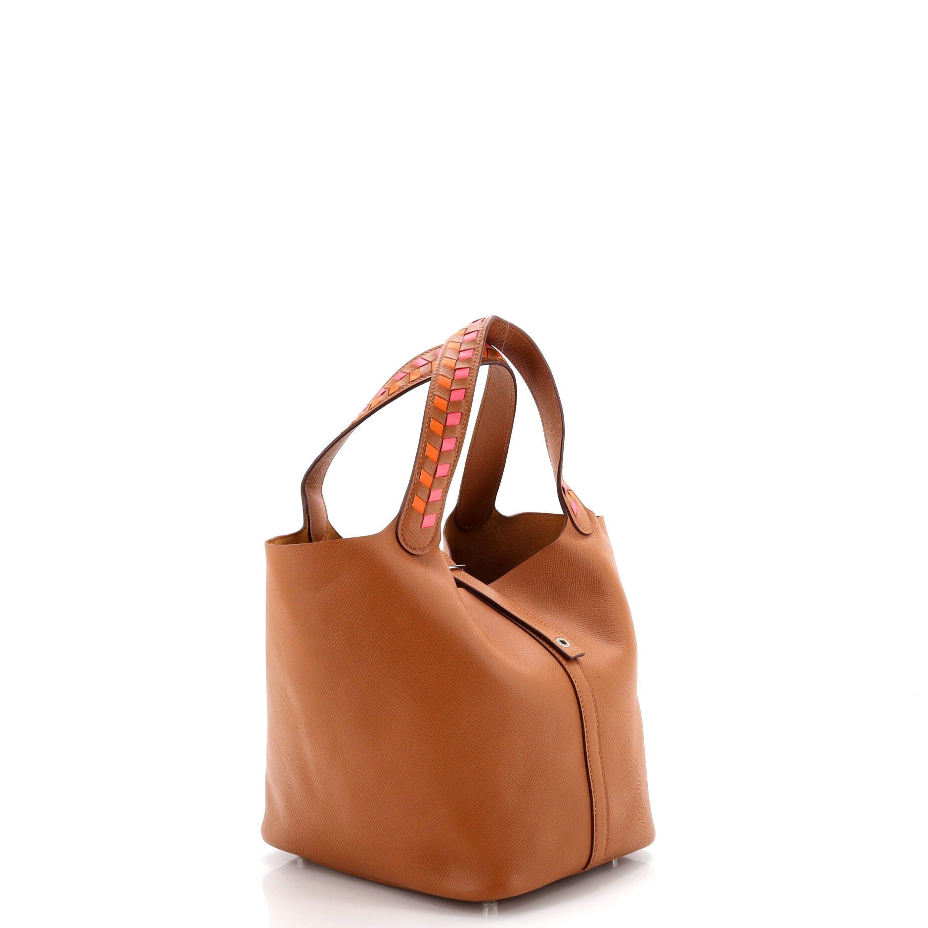 Picotin Lock Bag Tressage Epsom MM, Alternate, color, Brown