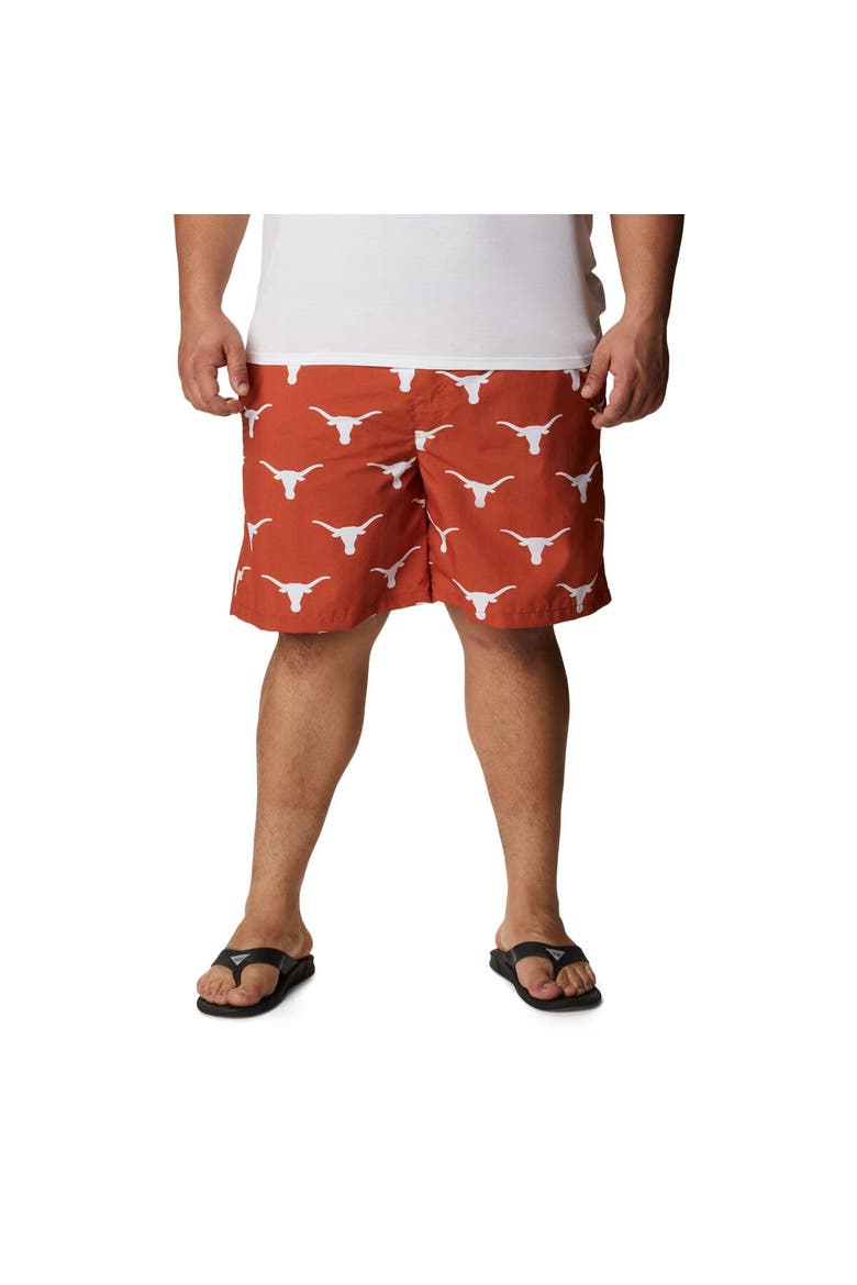Men's Columbia Texas Orange Texas Longhorns Big & Tall Backcast II Allover Print Omni-Shade Shorts, Alternate, color, Orange