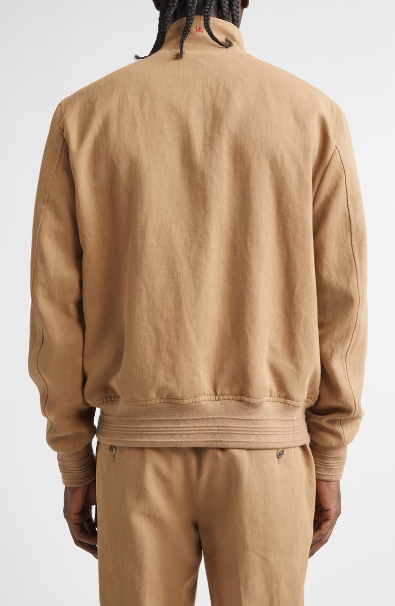 ISAIA Barracuta Linen Bomber Jacket, Alternate, color, Pastel Brown