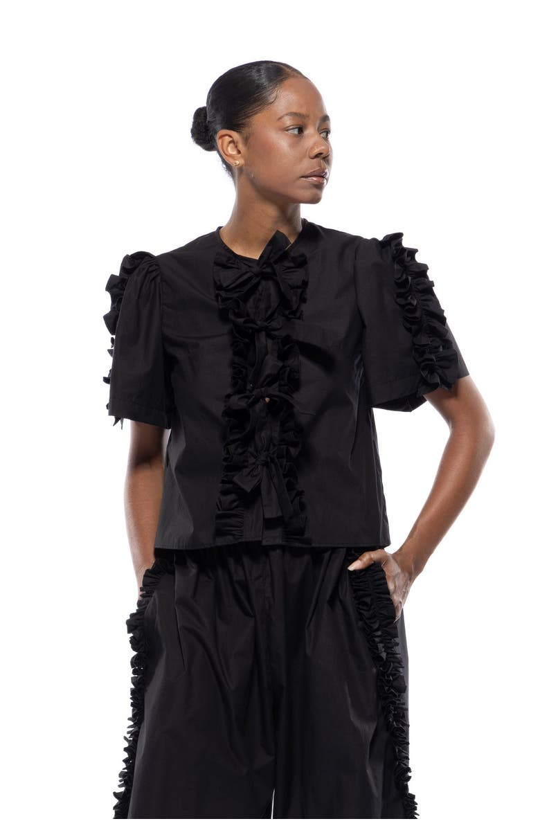 Toit Volant Charlie Bow Ruffle Top, Alternate, color, 