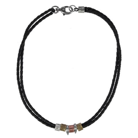 Nasher Vegan Leather Beaded Necklace