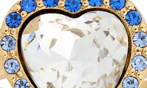 Kurt Geiger London Crystal Heart Halo Cocktail Ring In Multi