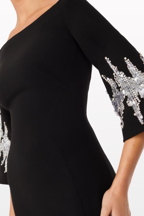 Jenny Packham Aster Sequin-embellished Midi Dress In Black