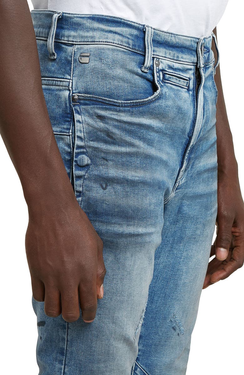 G-STAR D-Staq 3D Slim Fit Jeans, Alternate, color, Antique Blue Indy Repairs