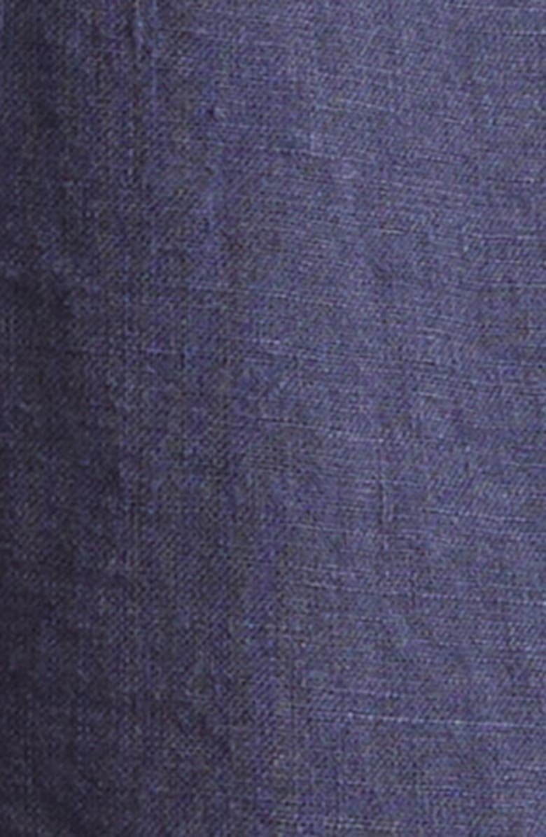 Thom Sweeney Linen Camp Shirt, Alternate, color, Navy