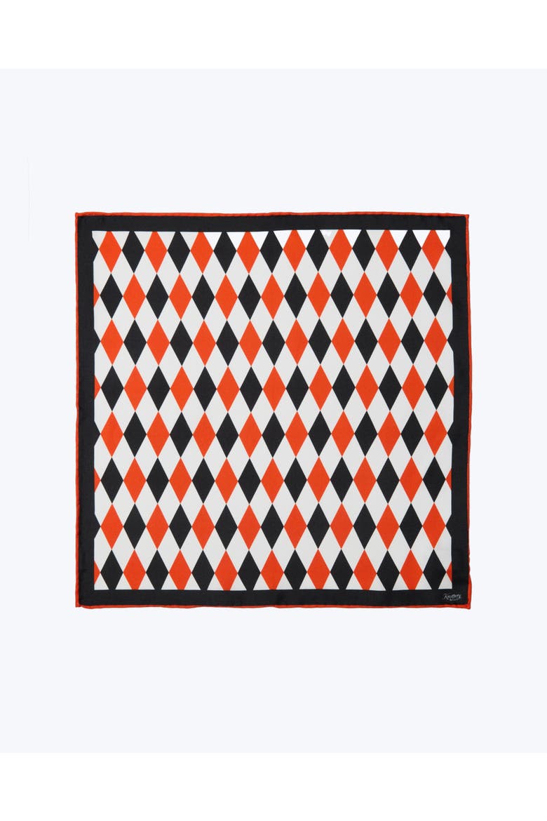 Diamond Silk Pocket Square, Main, color, Red & Black