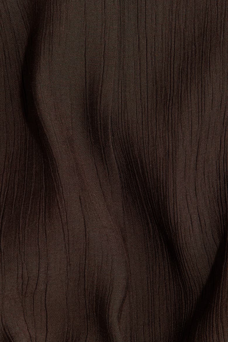 Crinkled Viscose-blend Trousers, Alternate, color, Dark brown