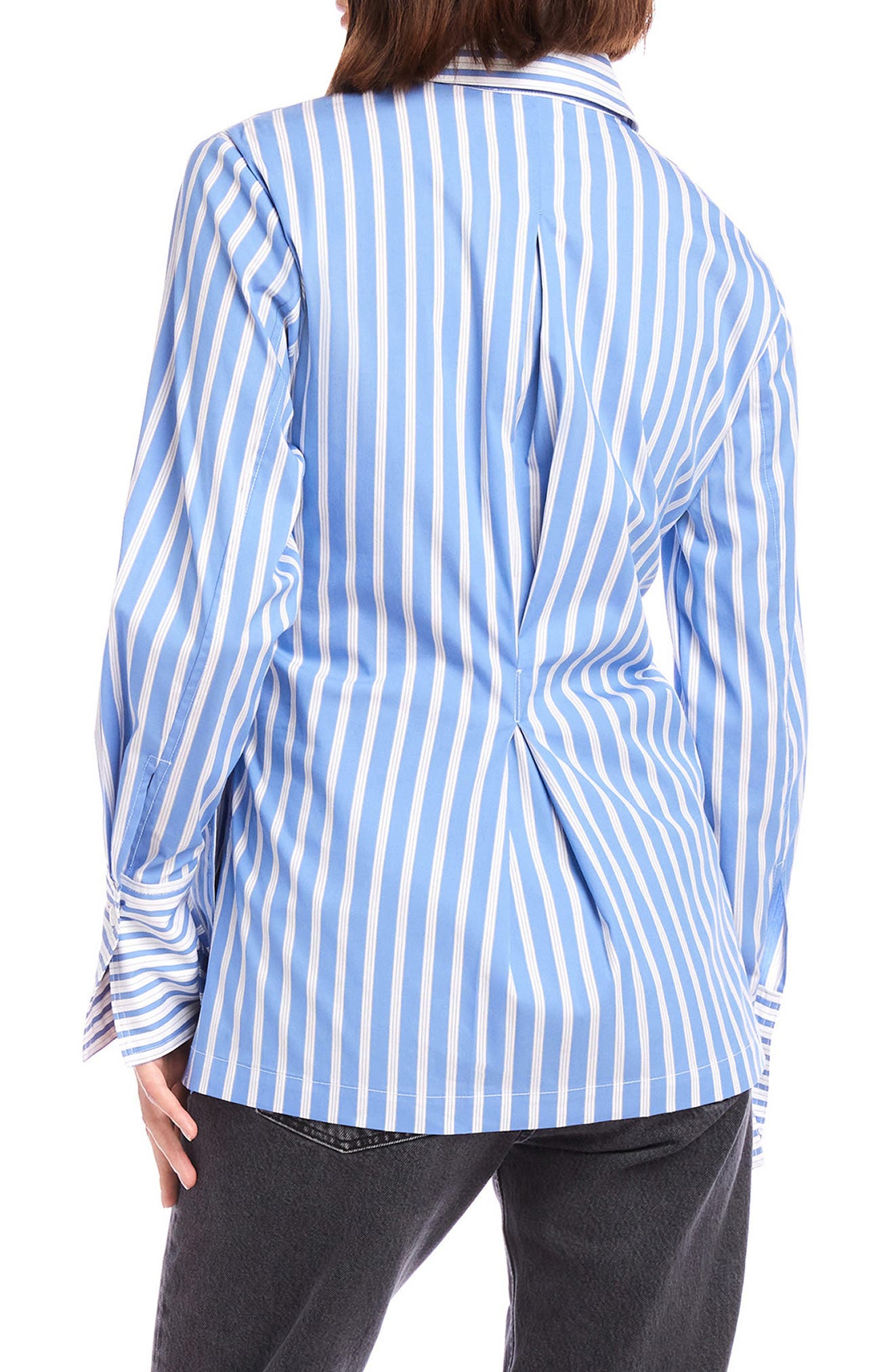 Reese Stripe Tie Waist Button-Up Shirt - image 2