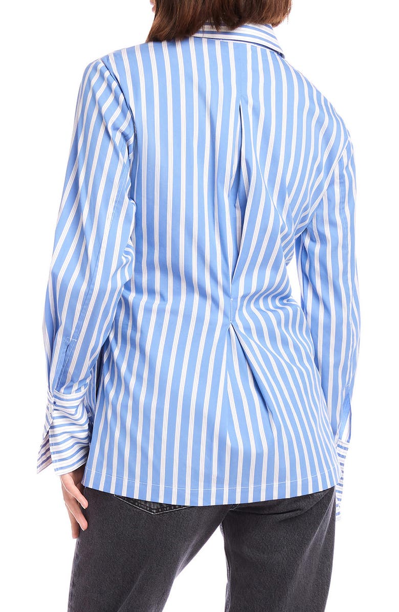 FIFTEEN TWENTY Reese Stripe Tie Waist Button-Up Shirt, Alternate, color, Blue Stripe