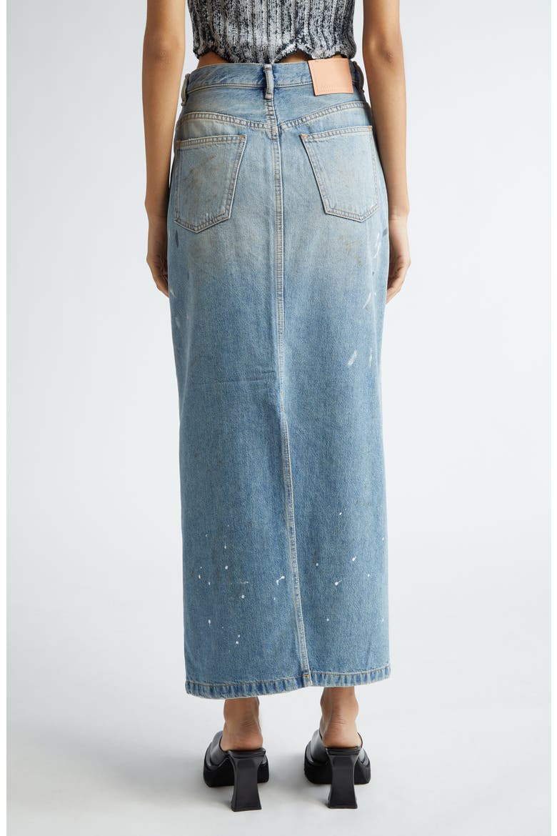 Philo Trafalgar Denim Midi Skirt, Alternate, color, LIGHT BLUE