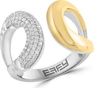 EFFY Two-Tone Pavé Diamond Open Band Ring