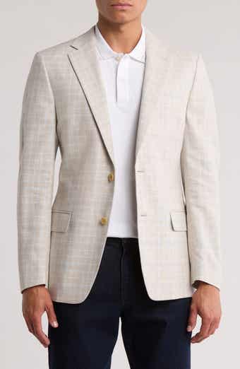 Original Penguin Check Print Notch Lapel Stretch Blazer