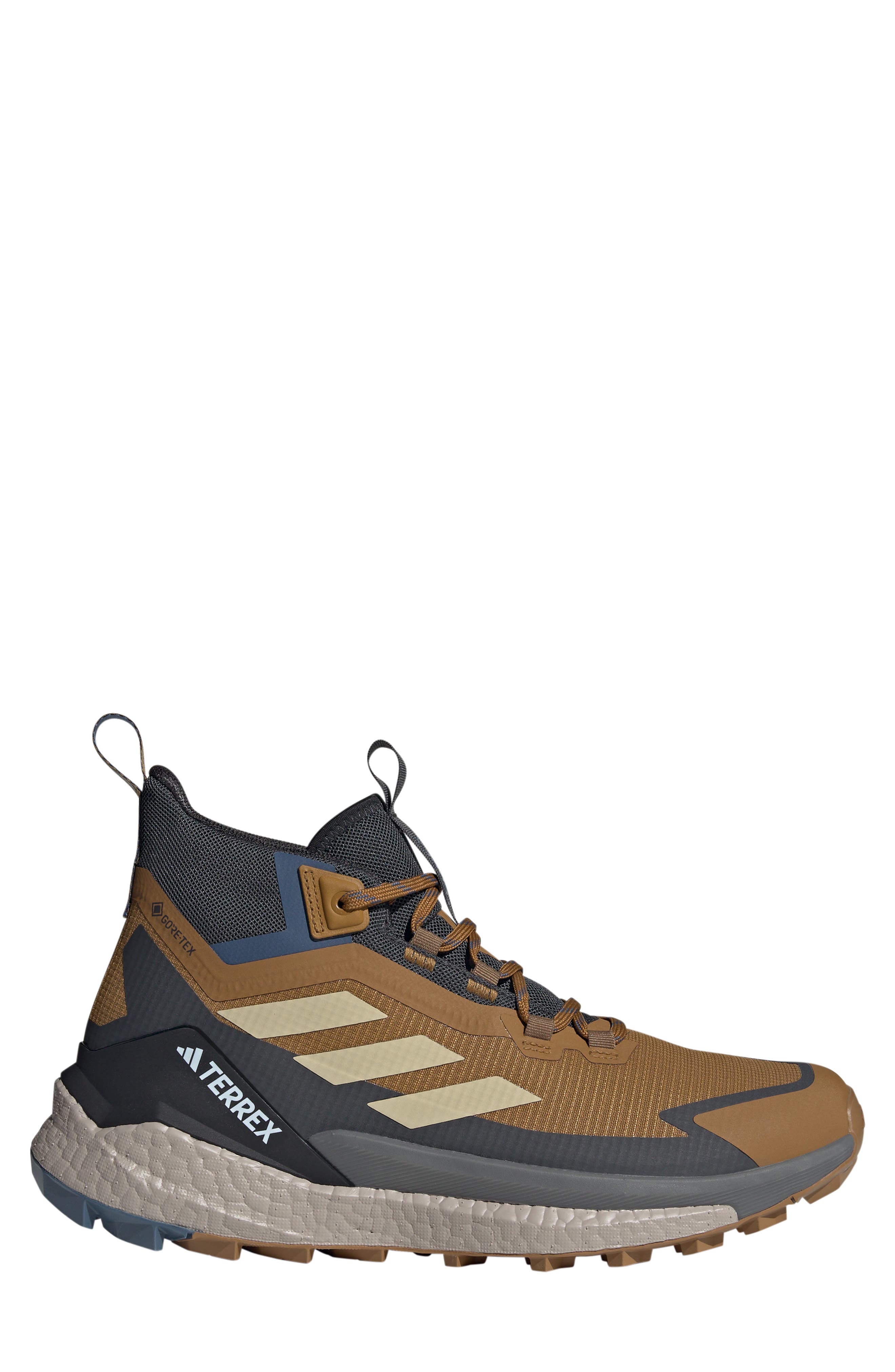 adidas Terrex Free Hiker 2.0 Mid Gore-Tex<sup>®</sup> Waterproof Hiking Shoe, Alternate, color, Bronze/ Savannah/ Carbon