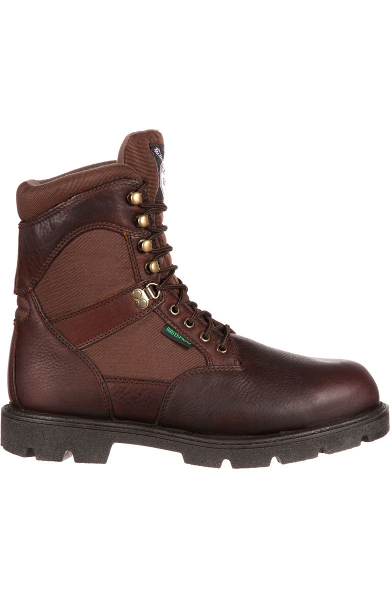 Georgia Boot Homeland Waterproof 600G Insulated Work Boot, Main, color, Brown