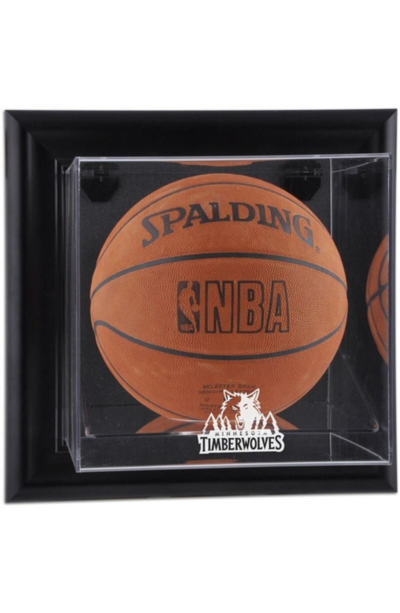 FANATICS AUTHENTIC Minnesota Timberwolves (2008-2017) Black Framed Wall Mountable Team Logo Basketball Display Case, Main, color, 