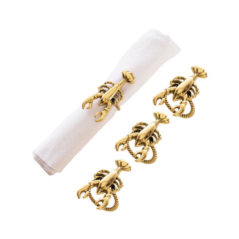 Gold Lobster Napkin Rings, Set of 4