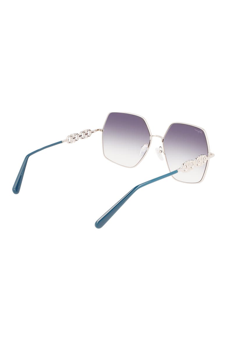 Gancini 61mm Gradient Rectangular Sunglasses, Alternate, color, SILVER/BLUE