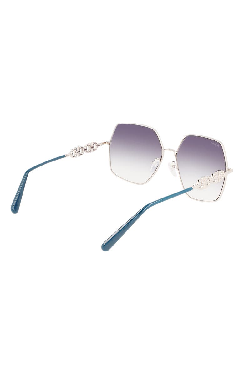 FERRAGAMO Gancini 61mm Gradient Rectangular Sunglasses, Alternate, color, 