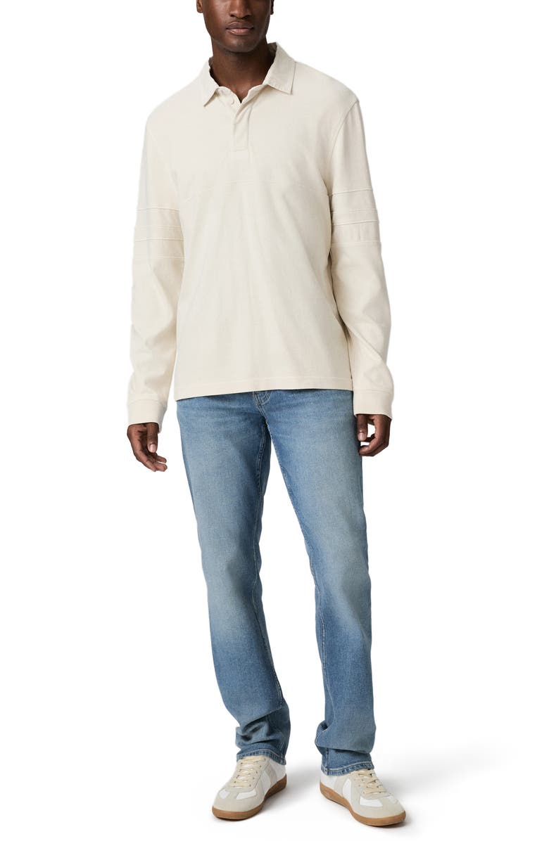 PAIGE Trevelly Solid Cotton Rugby Shirt, Alternate, color, Tailwind