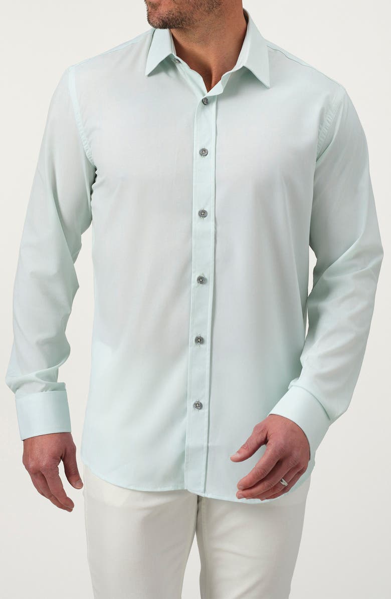 STUDIO GARNET LOS ANGELES Tech Button-Up Shirt, Main, color, Mint