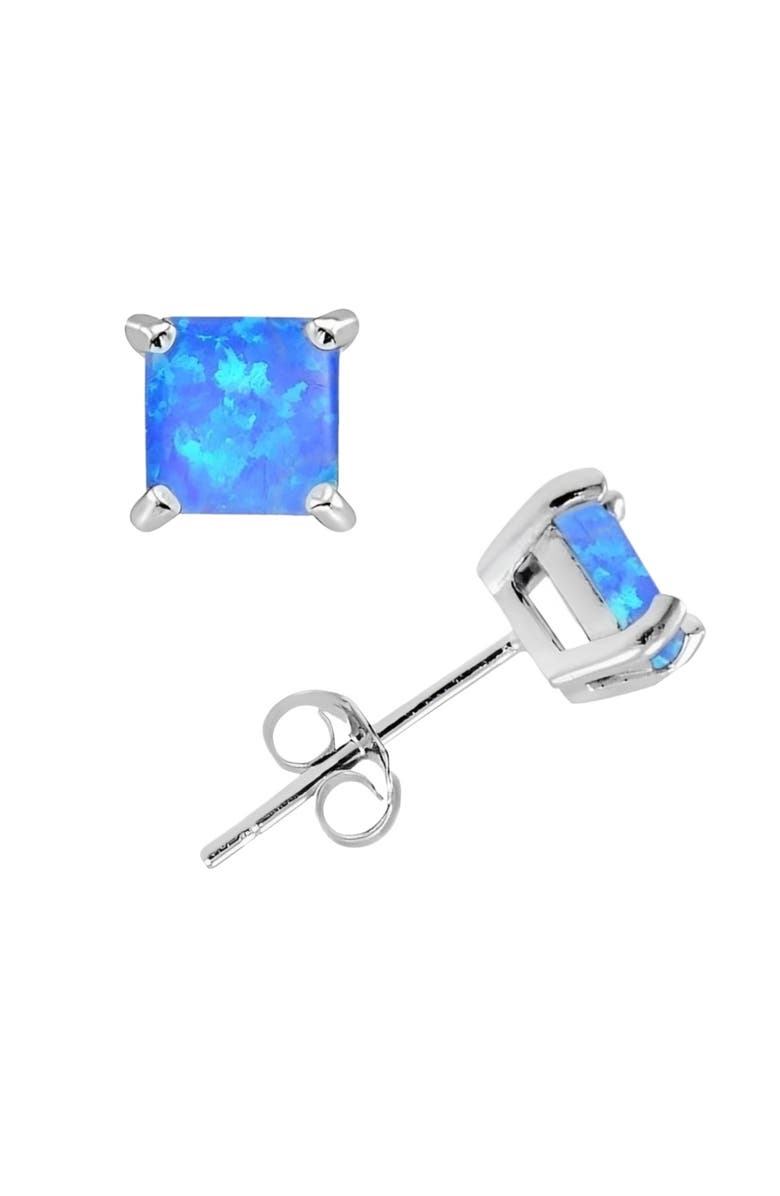 Donatello Gian Sterling Silver Opal Studs, Main, color, Blue