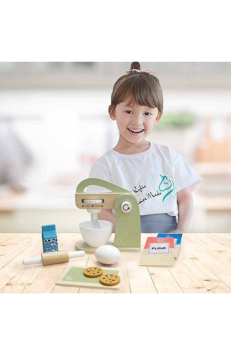 Teamson Kids Little Chef Frankfurt 10-Piece Wood Mixer Set, Alternate, color, Green